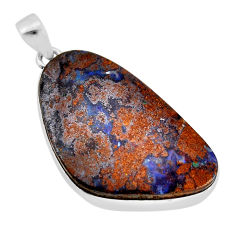 29.93cts natural brown boulder opal 925 sterling silver pendant jewelry y79956