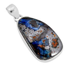 22.05cts natural brown boulder opal 925 sterling silver pendant jewelry y79957