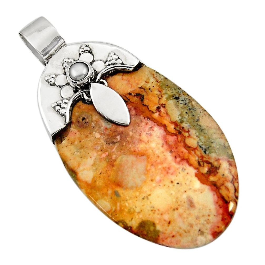 eek jasper pearl 925 silver pendant d45556