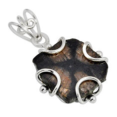 10.63cts natural brown chiastolite 925 sterling silver pendant jewelry y55709