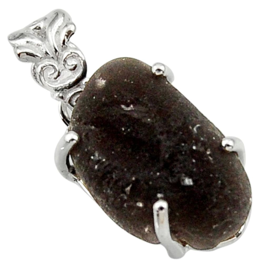 14.23cts natural brown chintamani saffordite 925 sterling silver pendant r29765