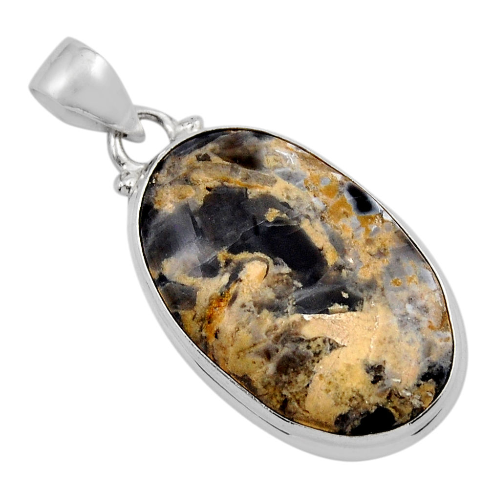 16.39cts natural brown coffee bean jasper 925 sterling silver pendant y42211