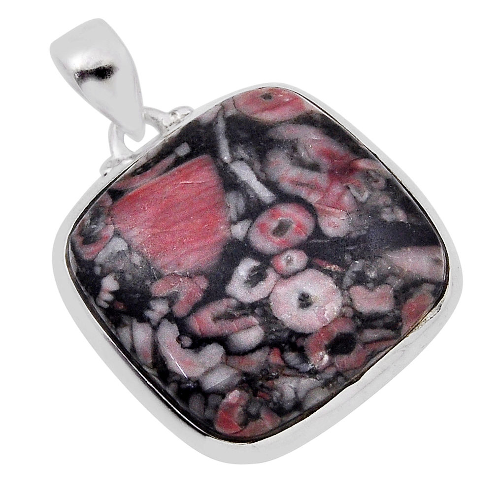 16.94cts natural brown colus fossil 925 sterling silver pendant jewelry n30752