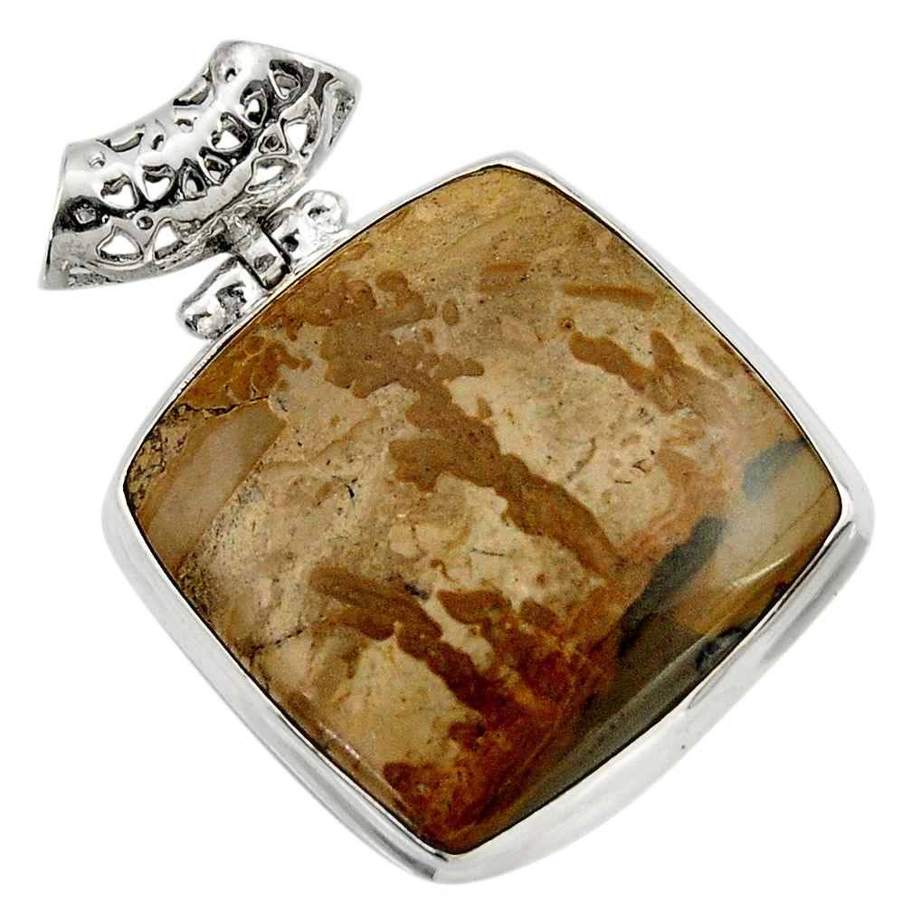  brown cotham landscape marble 925 silver pendant d41597