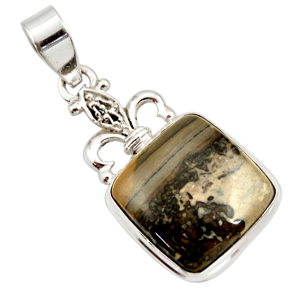  brown cotham landscape marble 925 silver pendant d42256