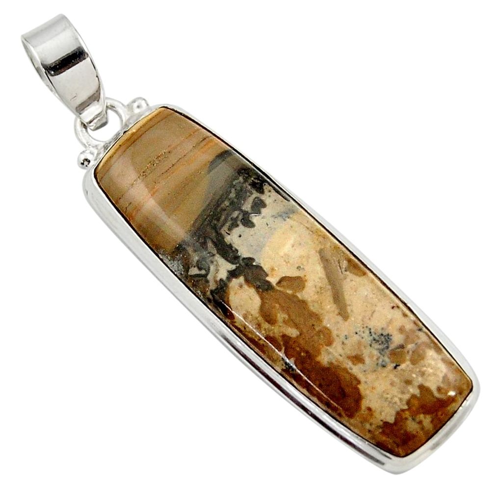  brown cotham landscape marble 925 silver pendant d45286