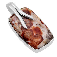 13.18cts natural brown garnet in limestone spessartine 925 silver pendant n23516