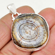 28.30cts natural brown geode druzy 925 sterling silver pendant jewelry y9376