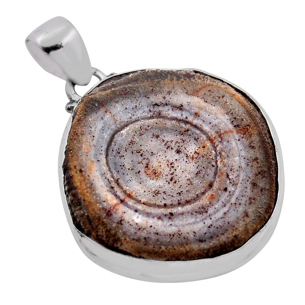27.70cts natural brown geode druzy fancy sterling silver pendant jewelry n23608