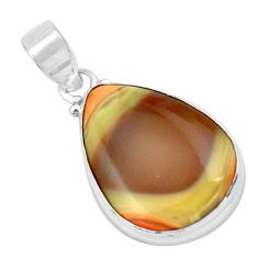 Clearance Sale- 15.08cts natural brown imperial jasper 925 sterling silver pendant p66395
