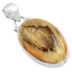 Clearance Sale- 14.72cts natural brown imperial jasper 925 sterling silver pendant p85163
