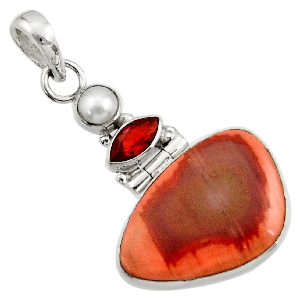  brown imperial jasper garnet 925 sterling silver pendant d45131