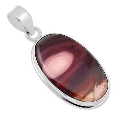 15.55cts natural brown imperial jasper oval 925 sterling silver pendant n30401