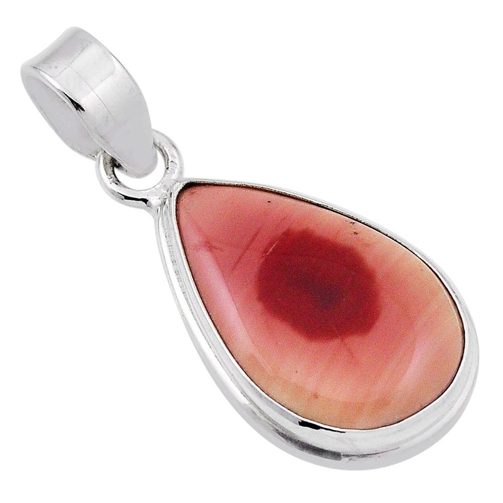 11.16cts natural brown imperial jasper pear 925 sterling silver pendant n30412