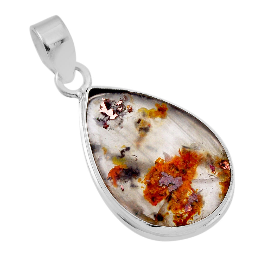 12.62cts natural brown montana agate 925 sterling silver pendant jewelry n30421