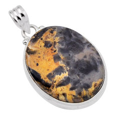 20.30cts natural brown montana agate 925 sterling silver pendant jewelry n30732