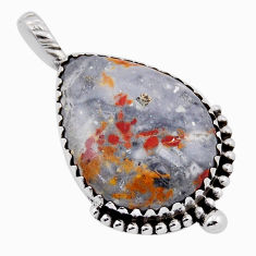 15.02cts natural brown montana agate 925 sterling silver pendant jewelry n35617