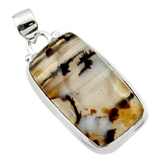 16.83cts natural brown montana agate 925 sterling silver pendant jewelry r46586
