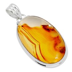 18.26cts natural brown montana agate 925 sterling silver pendant jewelry y5251