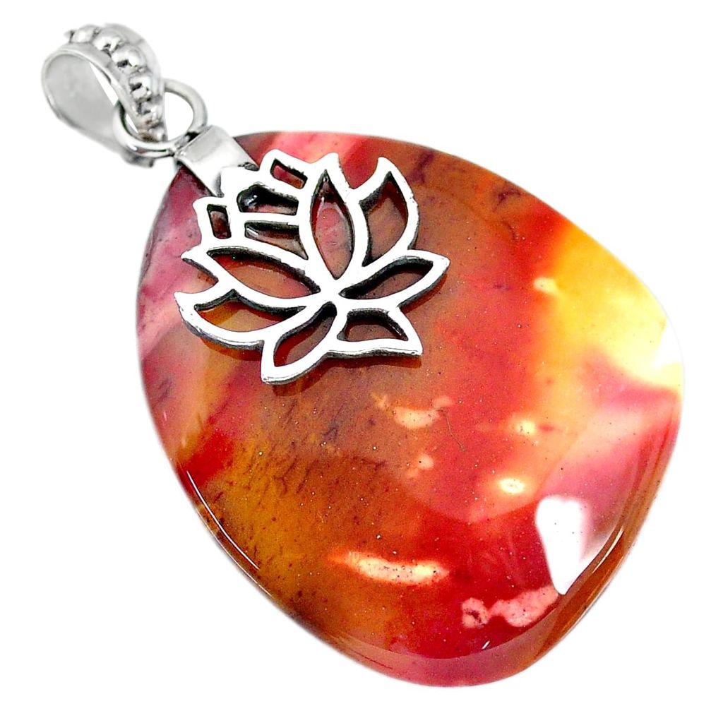 35.28cts natural brown mookaite 925 sterling silver pendant jewelry r90892