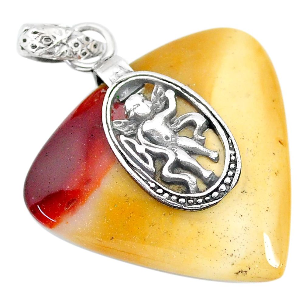 23.97cts natural brown mookaite 925 sterling silver pendant jewelry r90893