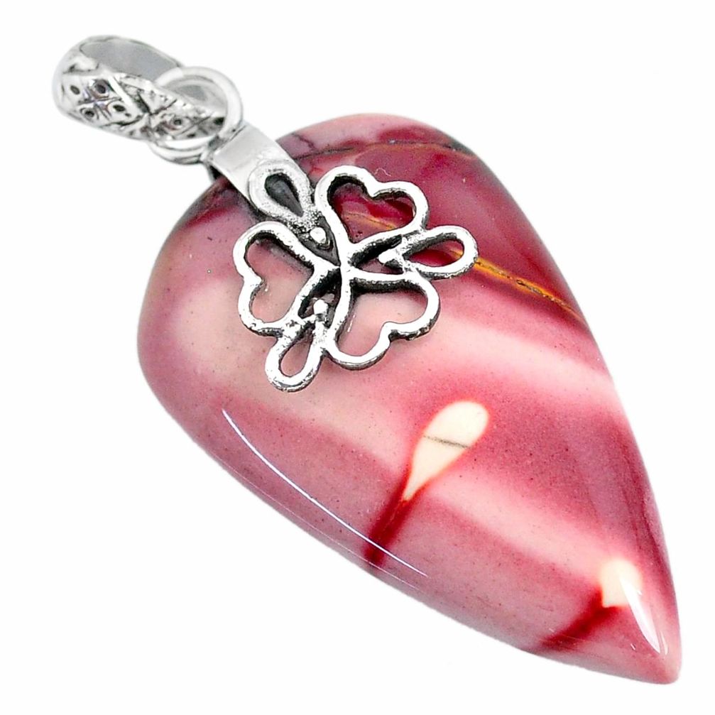 21.17cts natural brown mookaite 925 sterling silver pendant jewelry r90900