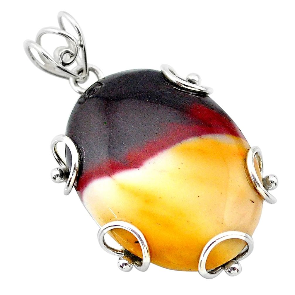34.42cts natural brown mookaite 925 sterling silver pendant jewelry t31911
