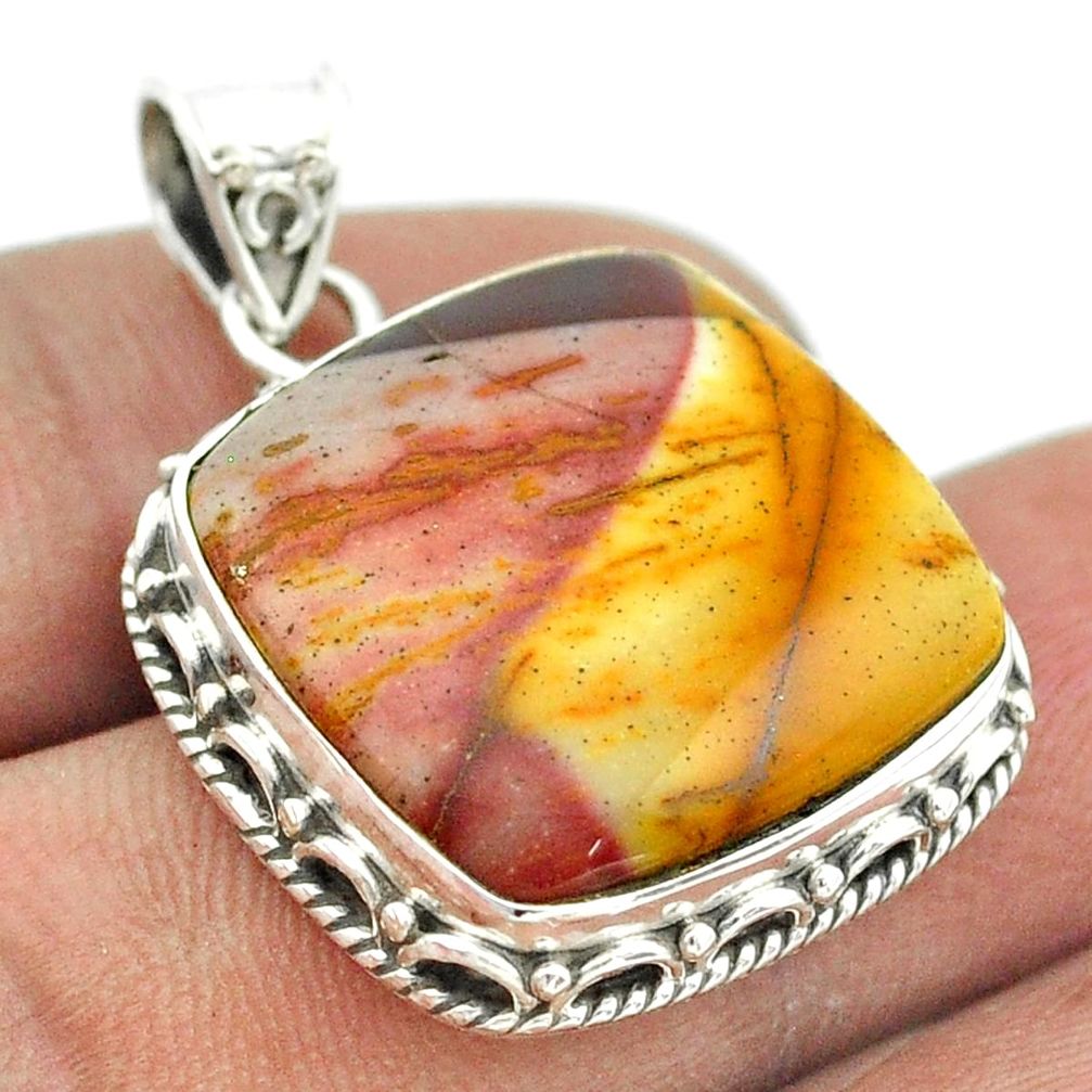 16.70cts natural brown mookaite 925 sterling silver pendant jewelry t53449