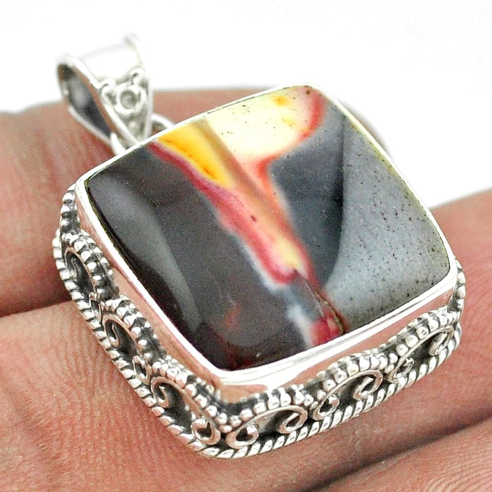22.63cts natural brown mookaite 925 sterling silver pendant jewelry t53451