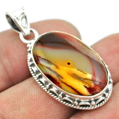 15.29cts natural brown mookaite 925 sterling silver pendant jewelry t53457