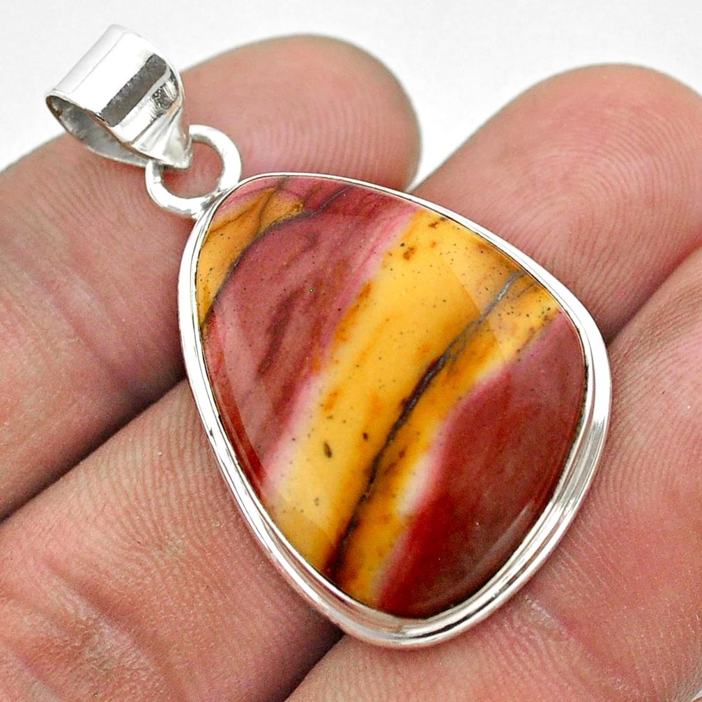 21.18cts natural brown mookaite 925 sterling silver pendant jewelry t53771