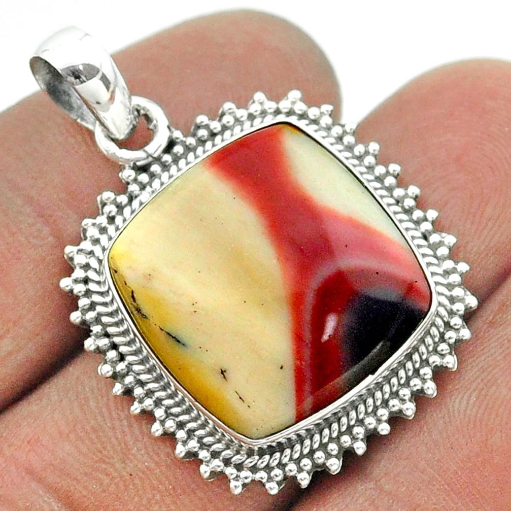 14.26cts natural brown mookaite 925 sterling silver pendant jewelry t55995