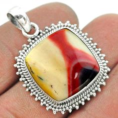 14.26cts natural brown mookaite 925 sterling silver pendant jewelry t55995