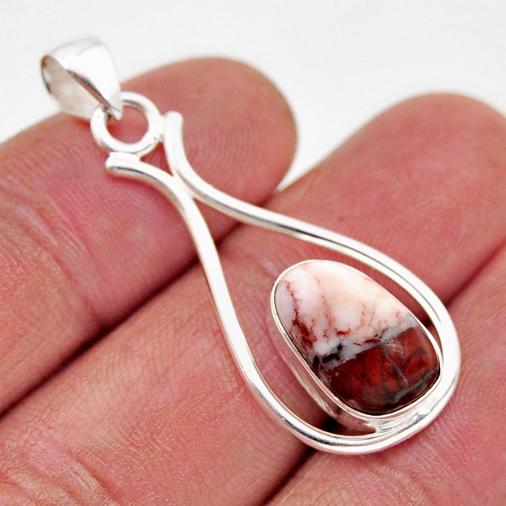 4.84cts natural brown mookaite fancy 925 sterling silver pendant jewelry y90216