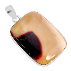 22.07cts natural brown mookaite octagan sterling silver pendant jewelry y77347