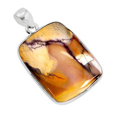 18.46cts natural brown mookaite octagan sterling silver pendant jewelry y77590