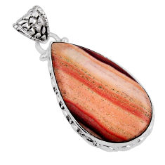 15.12cts natural brown mookaite pear 925 sterling silver pendant jewelry n24730
