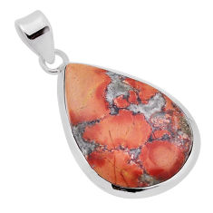17.91cts natural brown moroccan seam agate 925 sterling silver pendant n32093