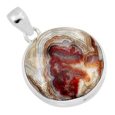 24.00cts natural brown moroccan seam agate 925 sterling silver pendant y47657