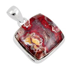 16.37cts natural brown moroccan seam agate 925 sterling silver pendant y54511