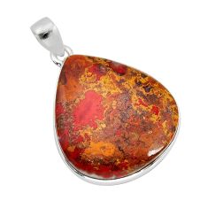 22.44cts natural brown moroccan seam agate 925 sterling silver pendant y77577