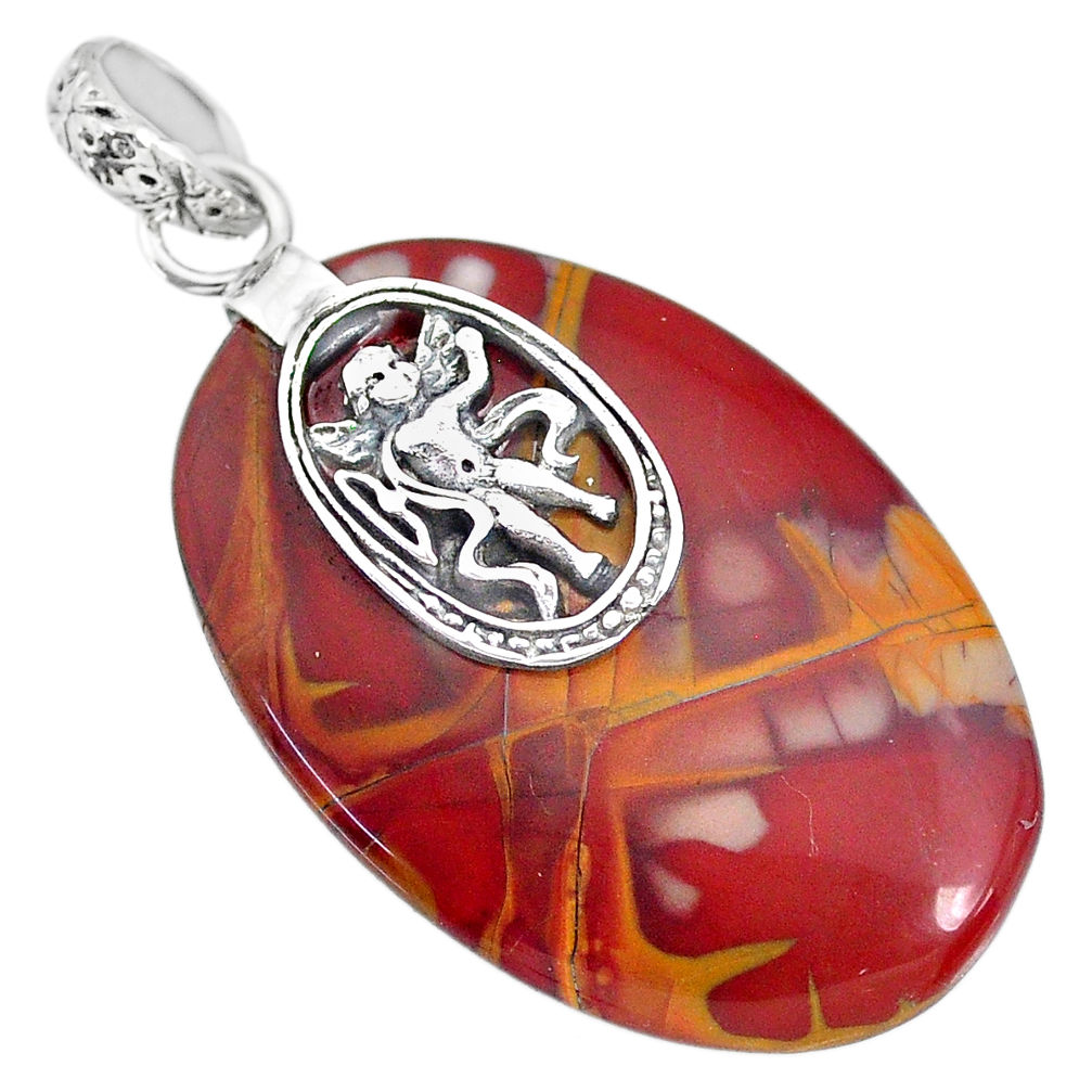 26.94cts natural brown noreena jasper 925 sterling silver pendant jewelry r91253