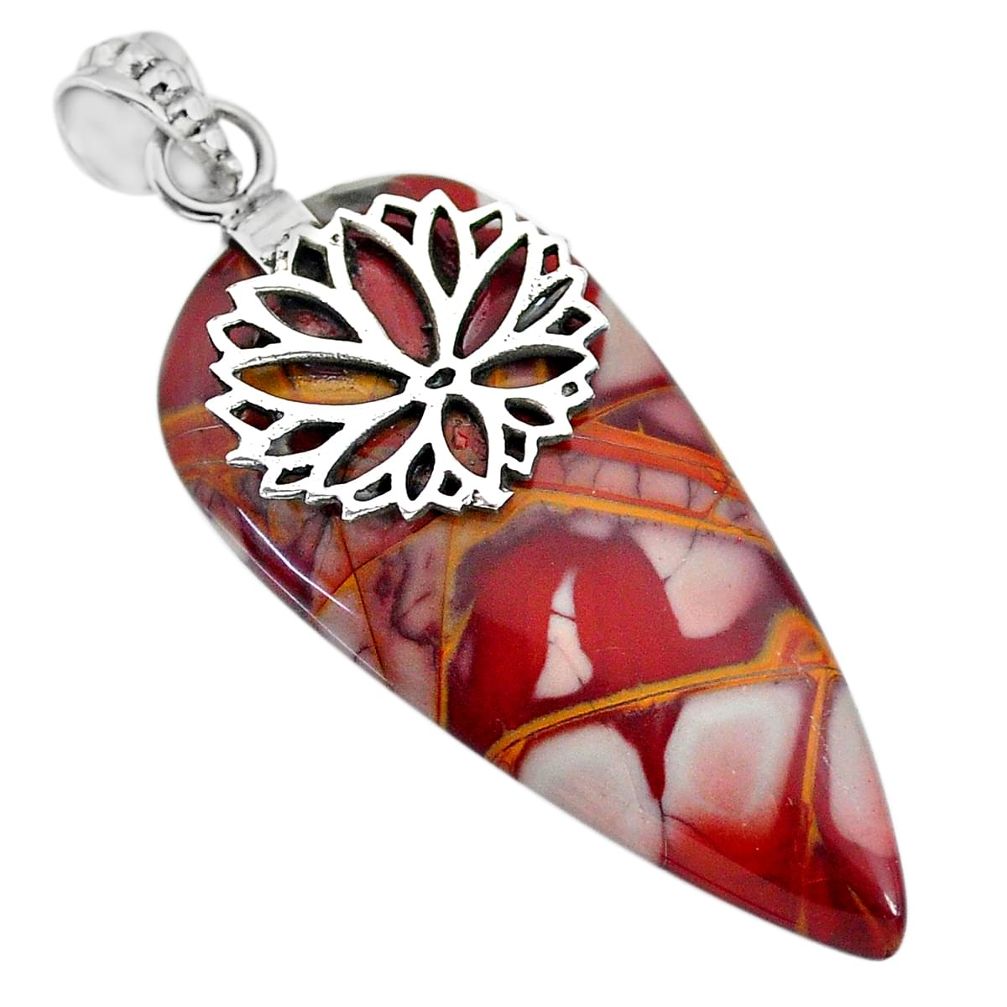 31.46cts natural brown noreena jasper 925 sterling silver pendant jewelry r91256