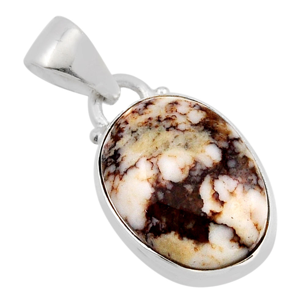 7.93cts natural brown peanut petrified wood fossil oval 925 silver pendant n2653