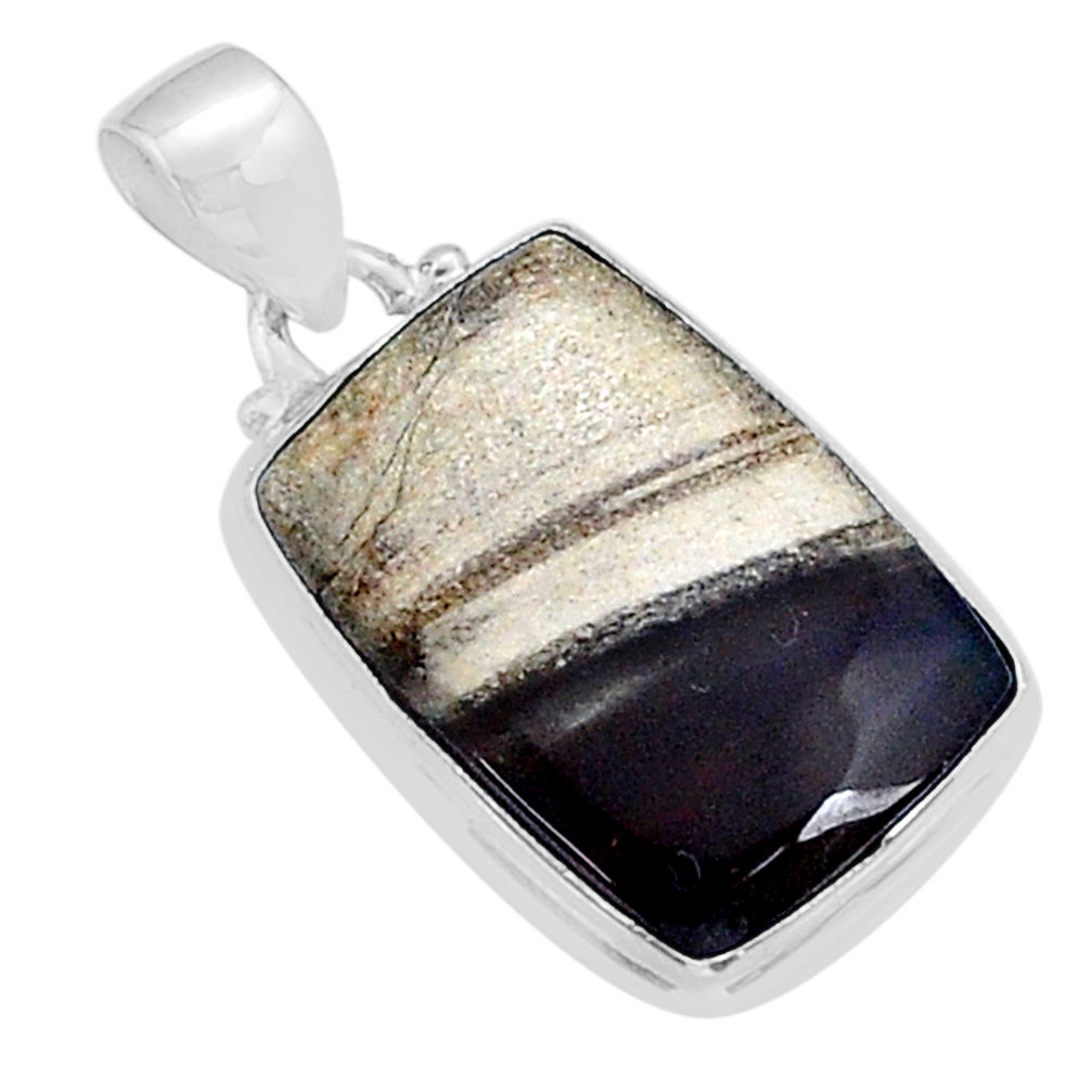 12.70cts natural brown petrified palm wood 925 sterling silver pendant u78325