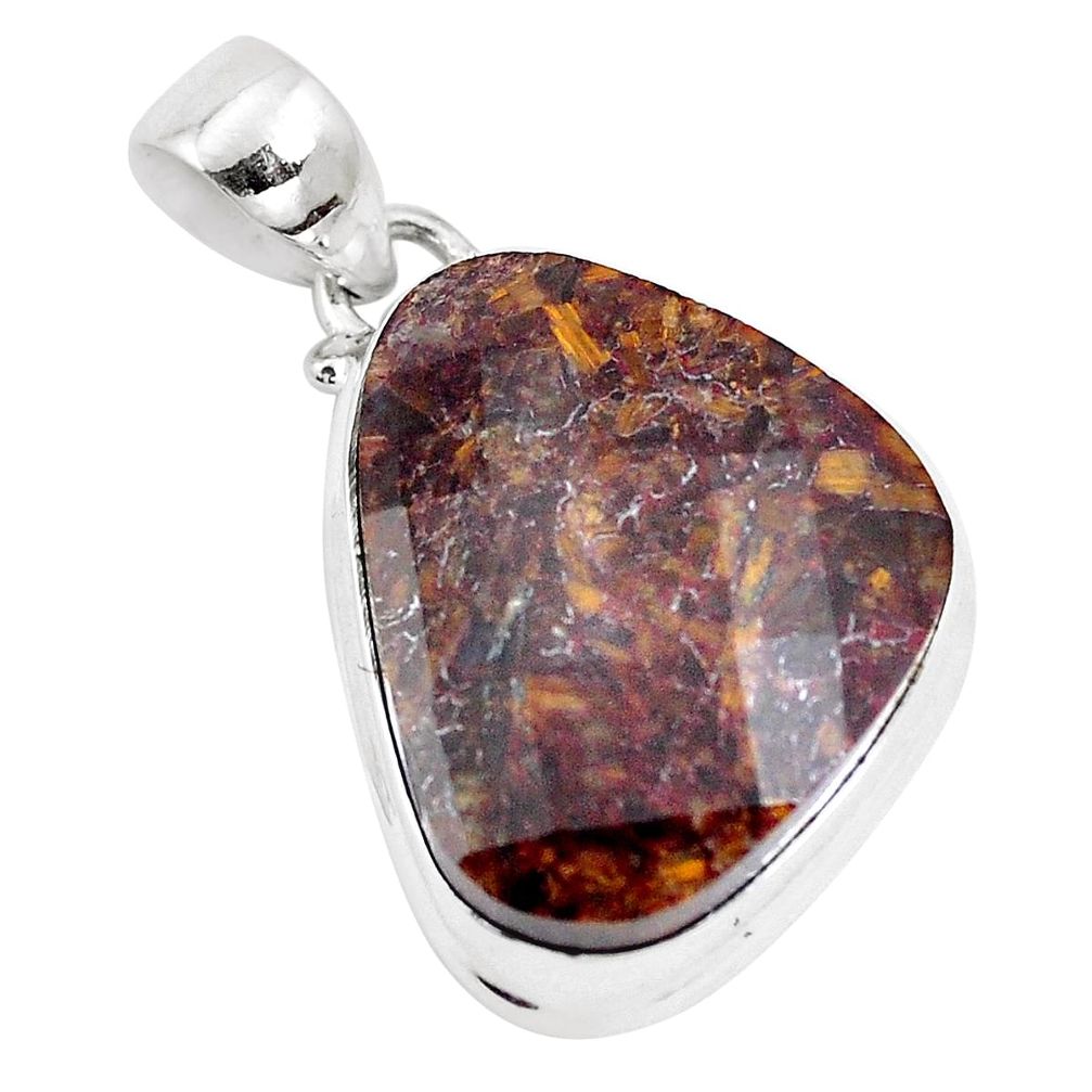  brown pietersite (african) 925 sterling silver pendant p14670