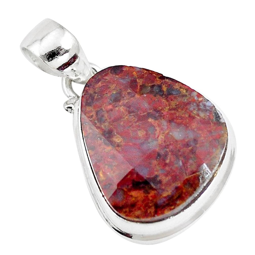 17.55cts natural brown pietersite (african) 925 sterling silver pendant p14672