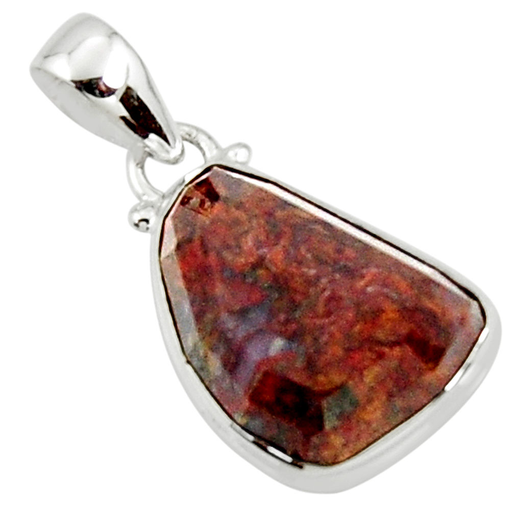 14.72cts natural brown pietersite (african) 925 sterling silver pendant r51081