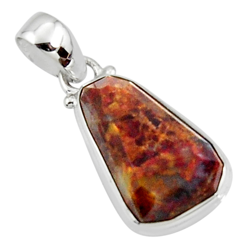 13.67cts natural brown pietersite (african) 925 sterling silver pendant r51082