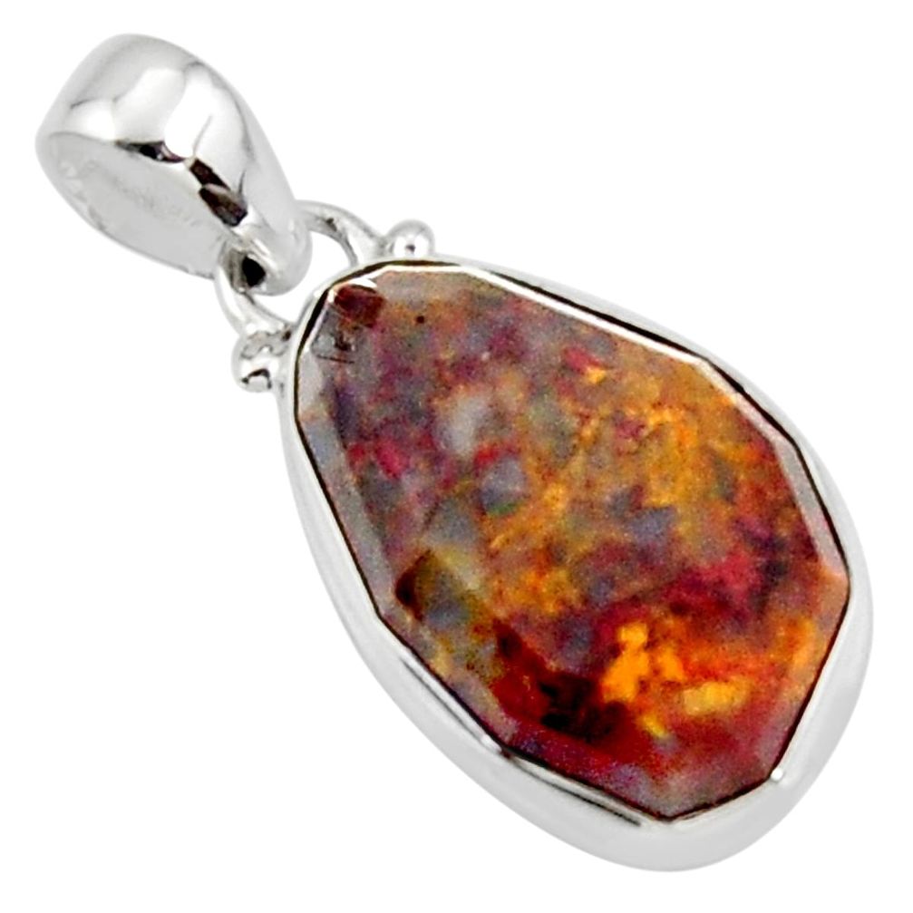 15.08cts natural brown pietersite (african) 925 sterling silver pendant r51085